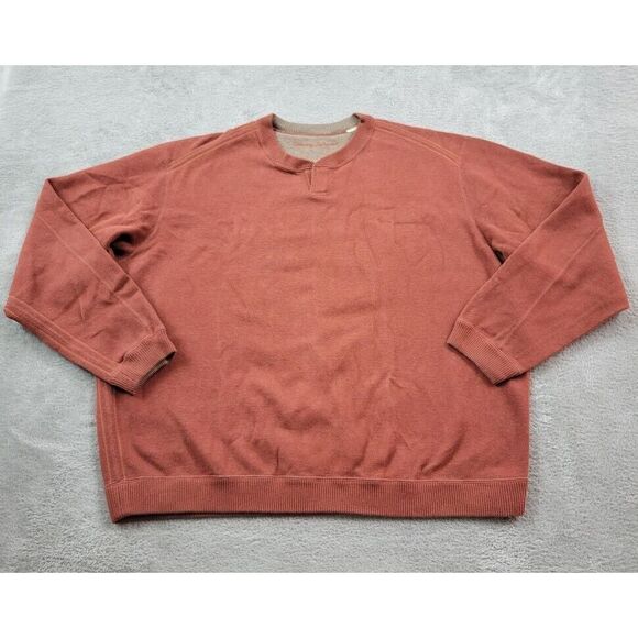 Tommy Bahama Sweater Adult XL Rust Brown Quarter Zip Pullover‎ Mens - Picture 1 of 9